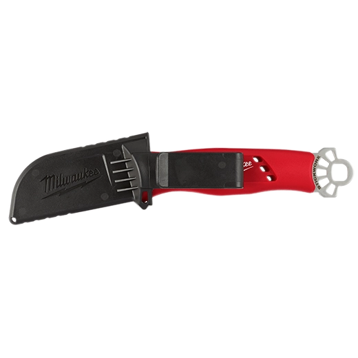 Cuchillo curvo Milwaukee con punta roma con anillo 3 en 1