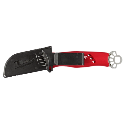 Cuchillo curvo Milwaukee con punta roma con anillo 3 en 1