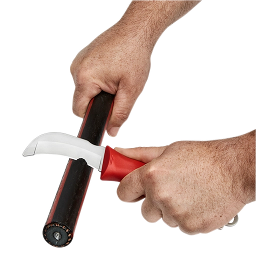 Cuchillo curvo Milwaukee con punta roma con anillo 3 en 1