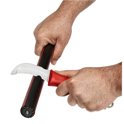 Cuchillo curvo Milwaukee con punta roma con anillo 3 en 1