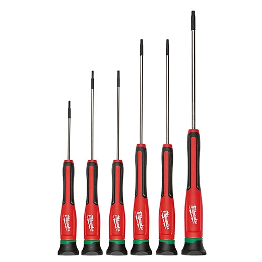 Juego de 6 destornilladores de precisión Milwaukee de punta Torx