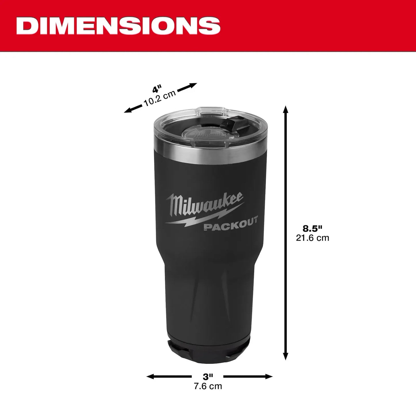Vaso negro Milwaukee Packout de 30 oz