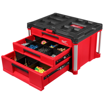 Caja de herramientas de 3 cajones de profundidades múltiples Milwaukee Packout