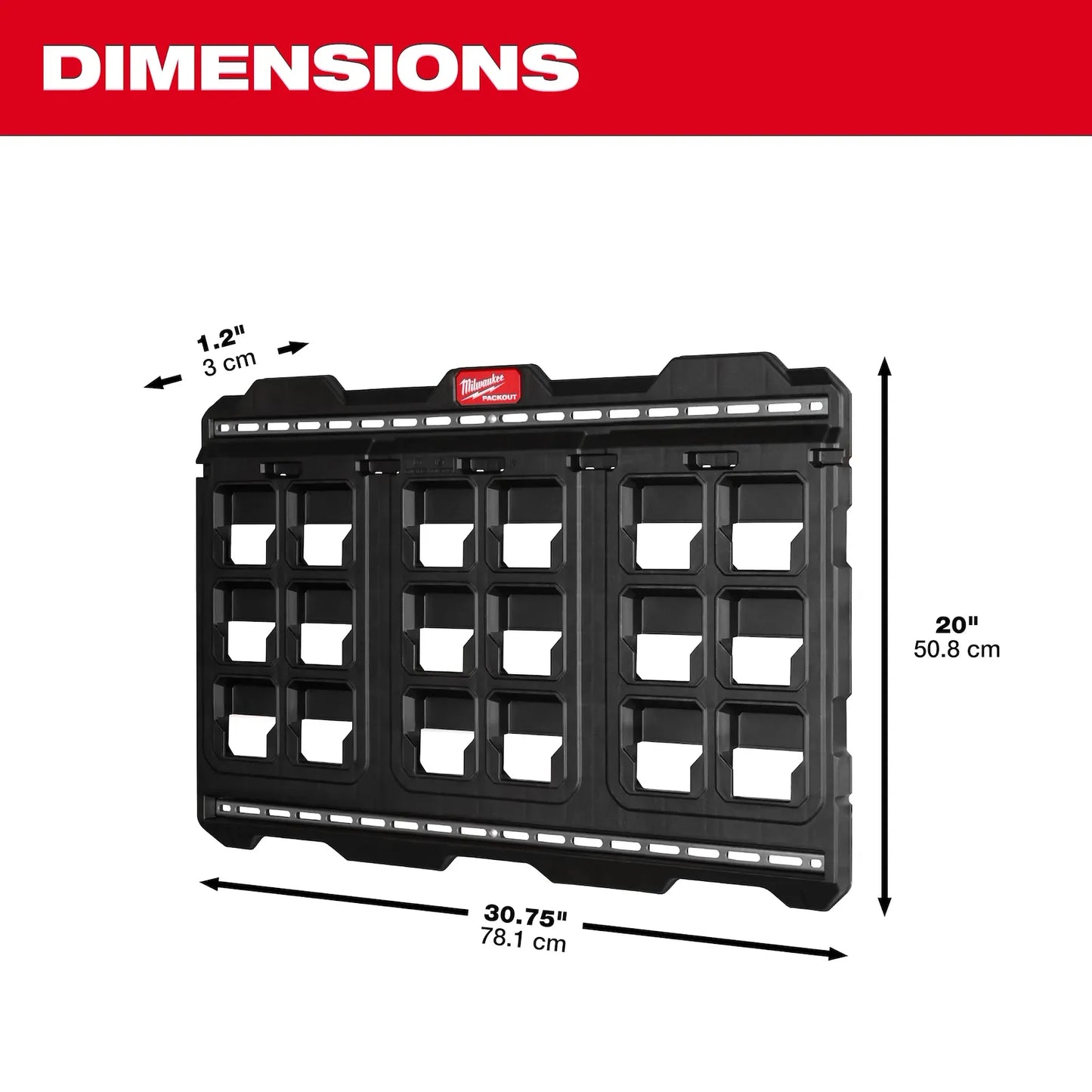 Placa grande para almacenamiento de herramientas en pared Milwaukee Packout