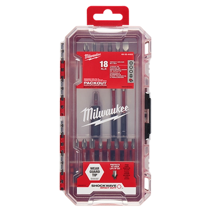 Juego de puntas Milwaukee Shockwave de 18 piezas