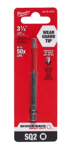 Punta cuadrada #2 Milwaukee Shockwave de  3-1/2"