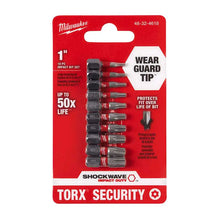 Juego de 10 puntas Torx Milwaukee Shockwave de 1"