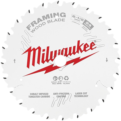 Disco de corte para madera Milwaukee de 24 dientes 6-1/2"