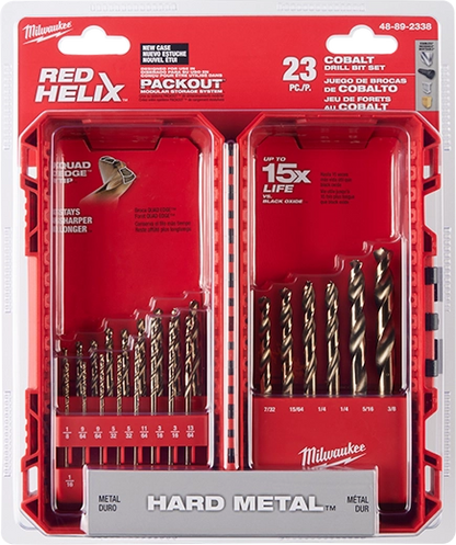 Juego de brocas multimateriales de cobalto Milwaukee de 23 piezas