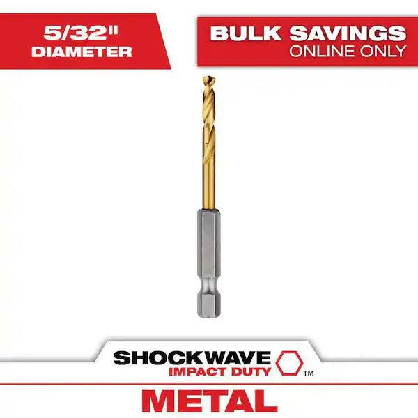 Broca de titanio multimateriales Milwaukee Shockwave de 5/32"