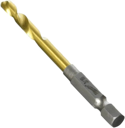 Broca hex de titanio multimateriales Milwaukee Shockwave de 3/16"