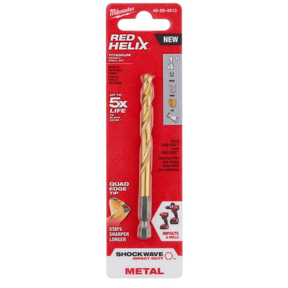 Broca multimateriales de titanio Milwaukee Shockwave de 1/4"