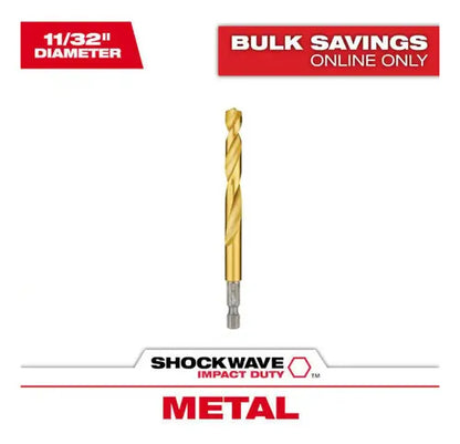 Broca de titanio multimateriales Milwaukee Shockwave de 11/32"