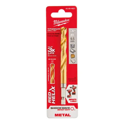 Broca hex de titanio multimateriales Milwaukee Shockwave de 3/8"