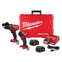 Combo Milwaukee M18 FUEL de Taladro percutor y Atornillador de impacto con 2 baterías de 5.0 Ah, cargador y maletín
