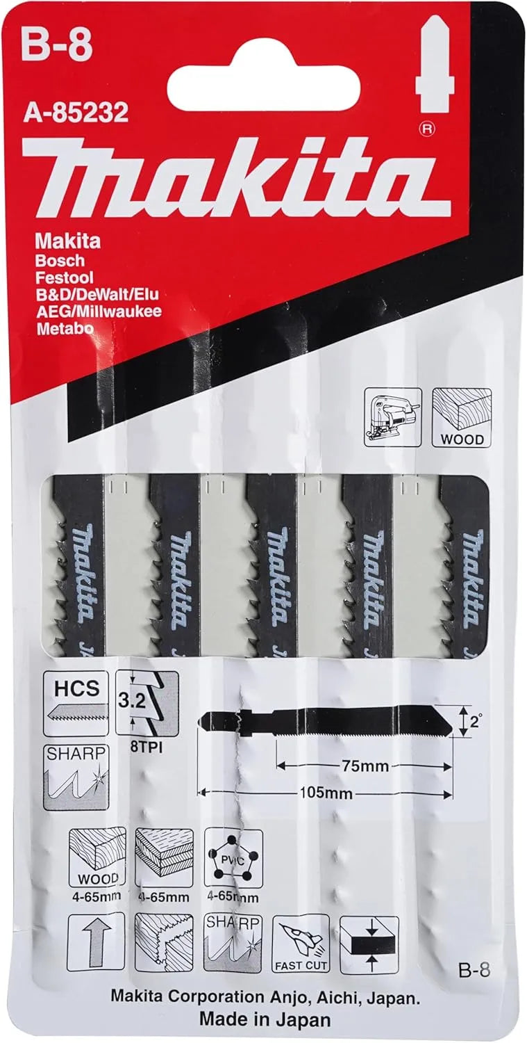 Juego de hojas de sierra caladora Makita 8TPI 75 x 105mm