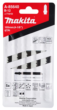 Hojas sierra para caladora Makita B-12 6TPI 5 piezas