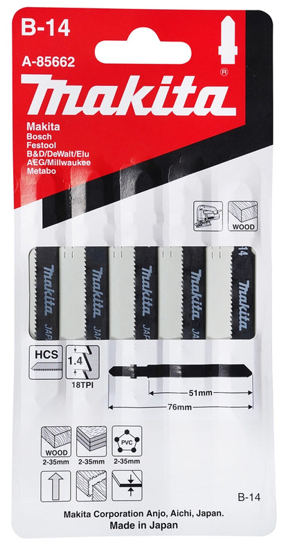 Hojas sierra para caladora Makita B-14 18TPI