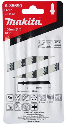 Hojas sierra para caladora Makita B-17 6TPI con 5 piezas