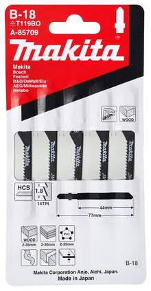 Hojas sierra para caladora Makita B-18 14TPI 5 piezas