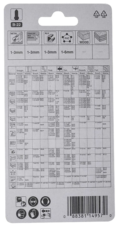 Hojas sierra para caladora Makita B-22 24TPI 5 piezas