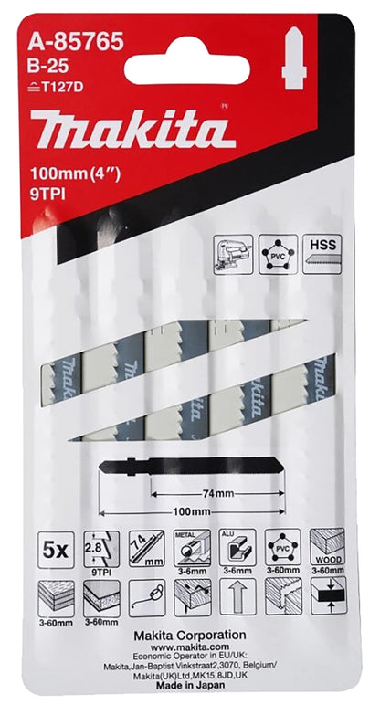 Hojas sierra para caladora Makita B-25 9TPI con 5 piezas