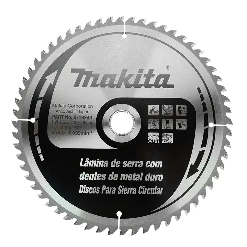 Disco para corte de madera Makita de 10" 60 dientes