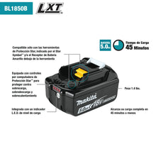 Batería Makita LXT Litio‑Ion de 18V 5.0Ah