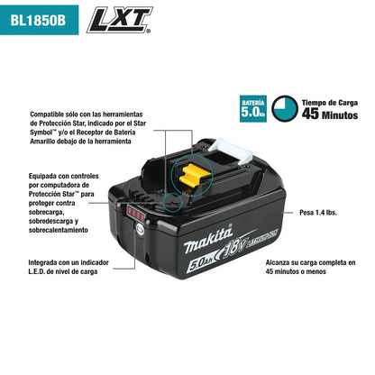 Batería Makita LXT Litio‑Ion de 18V 5.0Ah