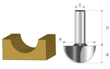 Fresa de media caña Makita de 1/4" x 1/2"