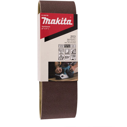 Lija de banda Makita 3" x 21" grano 150 3 piezas