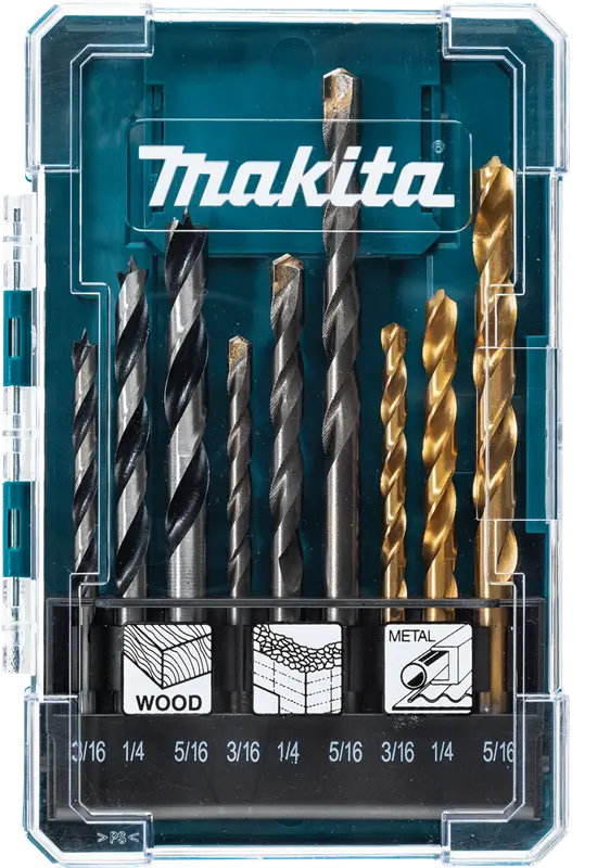 Juego Makita de 9 brocas para diversos materiales