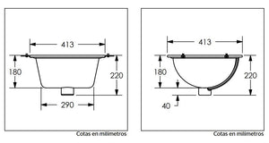 Lavabo cuadrado bajo cubierta Audaze Urrea