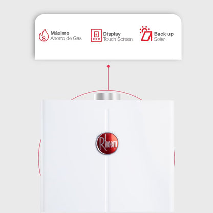 Calentador de agua Instantáneo tiro forzado 16 L/min gas LP 3 Servicios Rheem