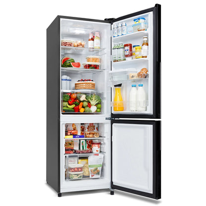 Refrigerador bottom freezer de 300L con despachador de agua Mabe negro