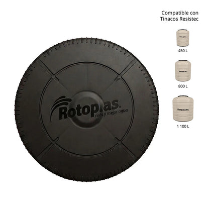 Tapa negra para tinaco de 55 cm Rotoplas Resistec