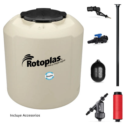 Tinaco Rotoplas Plus+ equipado de 1,100 litros