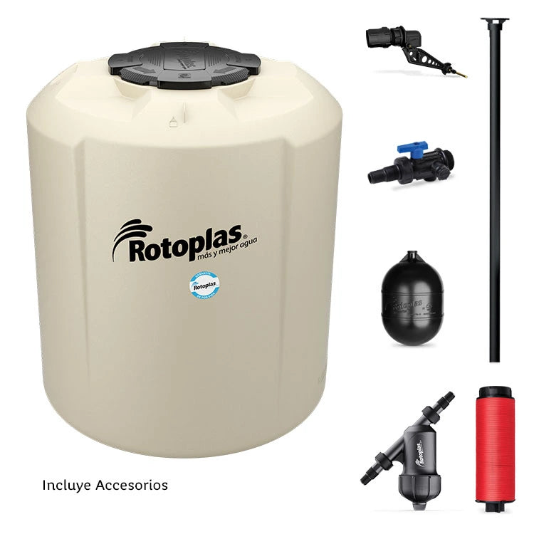 Tinaco Rotoplas Plus+ equipado de 2000 litros