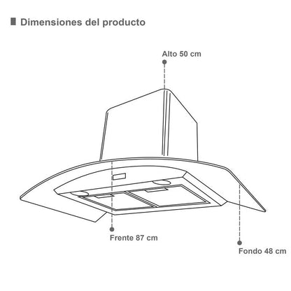 Campana de cocina extractora Skyfall Supra de 87 cm color negro