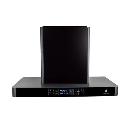 Campana extractora Supra Legacy con panel de cristal color negro