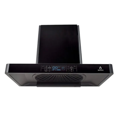 Campana extractora Supra Legacy con panel de cristal color negro