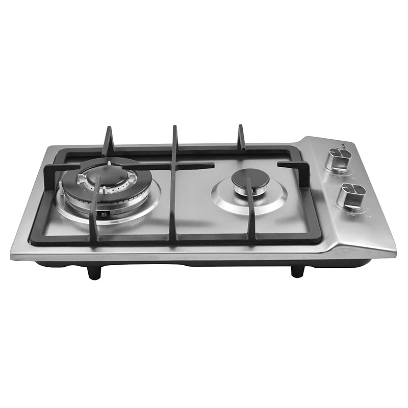 Parrilla de gas empotrable Domino Steel Supra con 2 quemadores