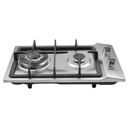 Parrilla de gas empotrable Domino Steel Supra con 2 quemadores