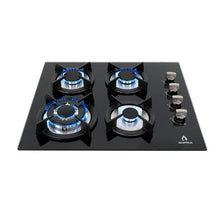 Parrilla de gas empotrable 4 quemadores con cristal templado negro 4Q-EC-N Supra