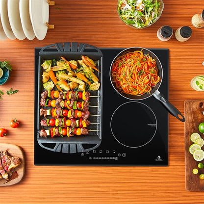 Parrilla de inducción empotrable de cristal templado 4 quemadores Supra 4Q-IN-110V
