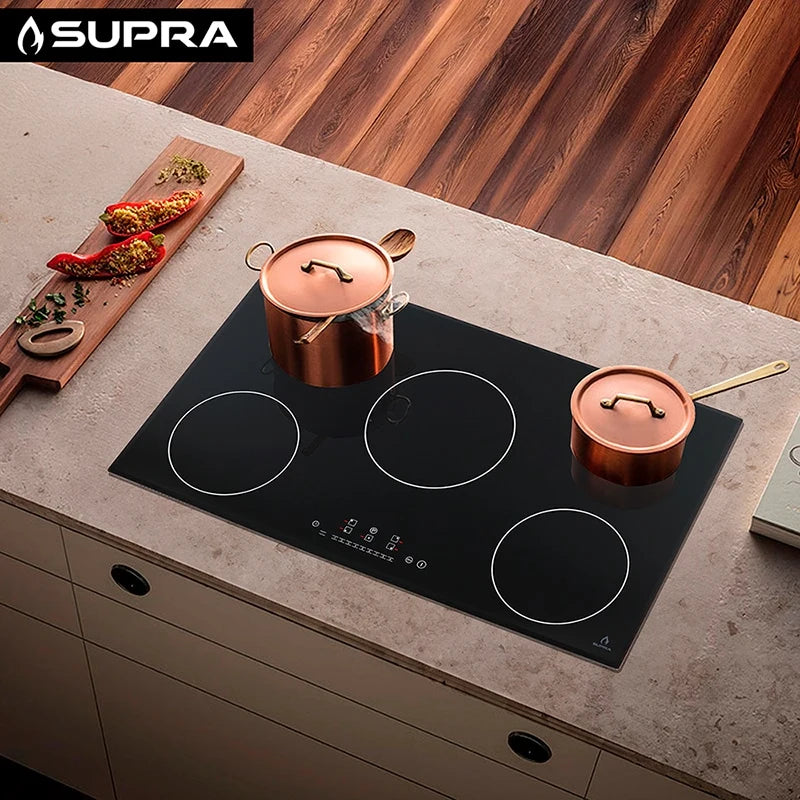 Parrilla de inducción empotrable de cristal templado con 5 quemadores 5Q-IN Supra