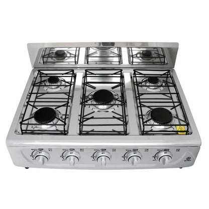 Parrilla de gas de sobreponer con 5 quemadores Supra 5Q-TA