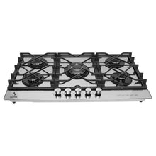 Parrilla de gas empotrable de cristal templado acabado espejo y 5 quemadores TM-87 Supra