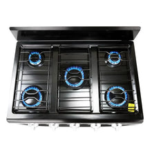 Parrilla de gas de sobreponer Titan Black Supra negro de 5 quemadores