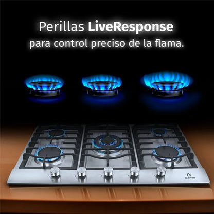 Parrilla de gas Quantum 76 Supra empotrable con 5 quemadores